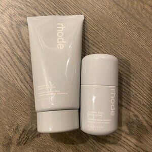 RHODE SET - barrier butter, glazing milk (travel) and sleepy girl pocket blush